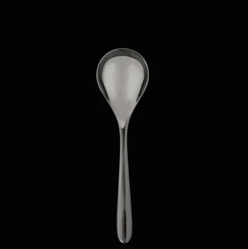 Black Stainless Steel Cream Soup Spoon
