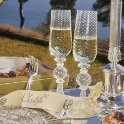 Blown Glass Champagne Flute Set