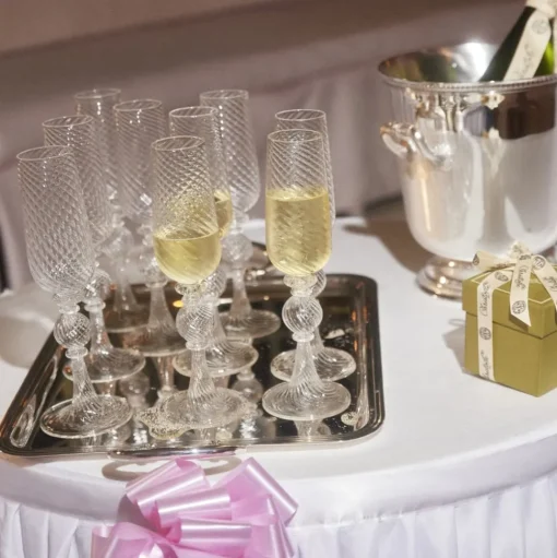 Blown Glass Champagne Flute Set