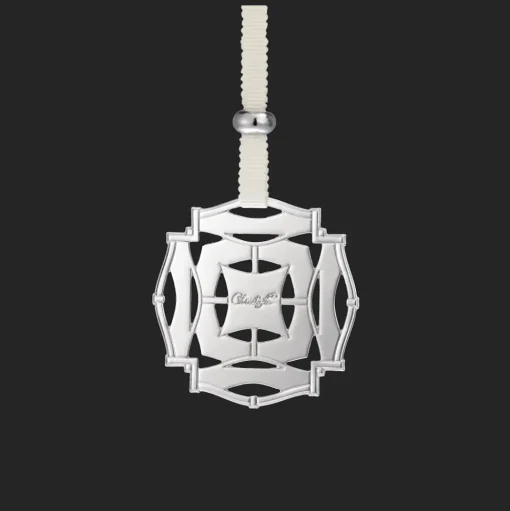 Celebration ornament Round - Silver Plated