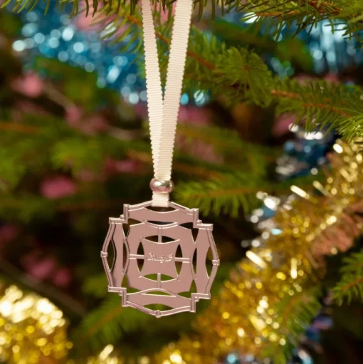 Celebration ornament Round - Silver Plated