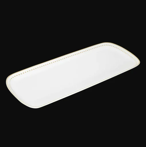 Gold Finish Porcelain Cake Platter - 15 x 6 in