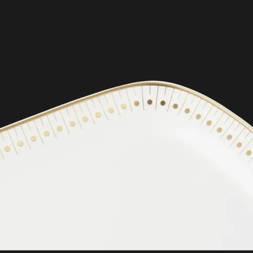 Gold Finish Porcelain Cake Platter - 15 x 6 in