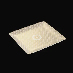 Gold Finish Porcelain Rectangular Tray - 7 x 6 in