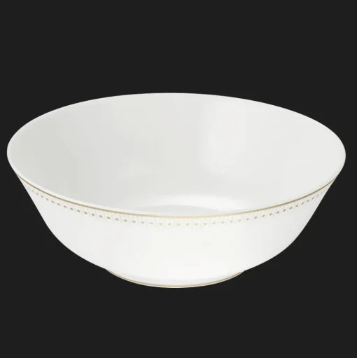 Gold Finish Porcelain Salad Serving Bowl
