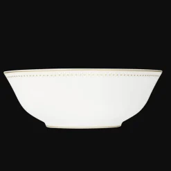Gold Finish Porcelain Salad Serving Bowl