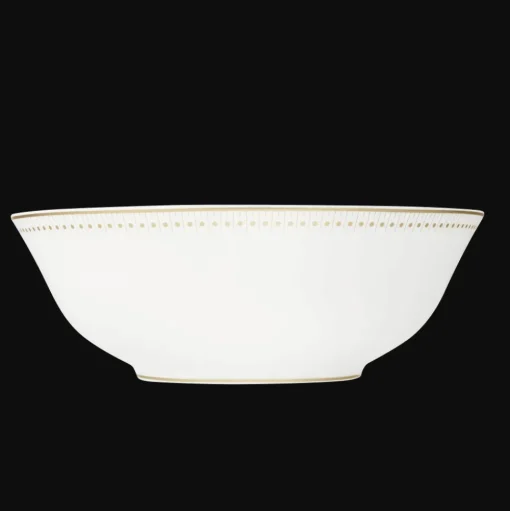 Gold Finish Porcelain Salad Serving Bowl