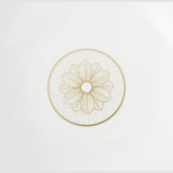 Gold Finish Porcelain Salad Serving Bowl