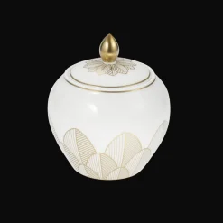 Gold Finish Porcelain Sugar Bowl
