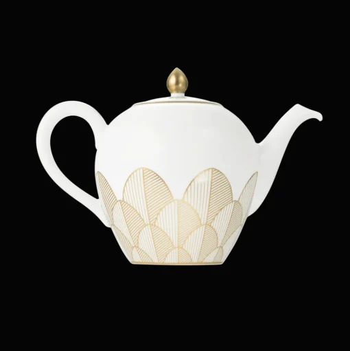 Gold Porcelain Round Teapot - 50 oz