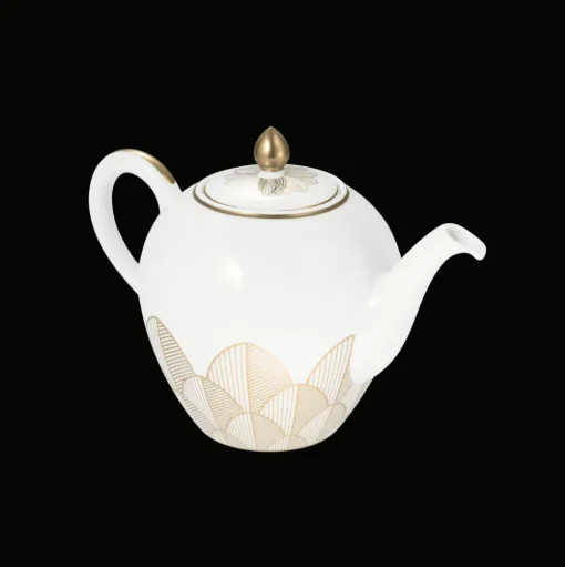 Gold Porcelain Round Teapot - 50 oz