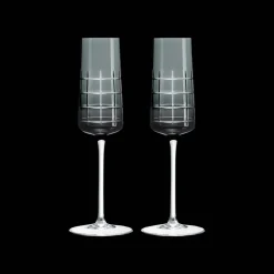 Grey Crystal Flutes - Set of Two