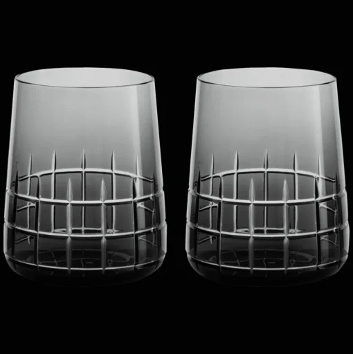 Grey Crystal Water Glasses - Set of Two