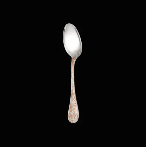 Partially Gilded Rose Gold Dessert Spoon