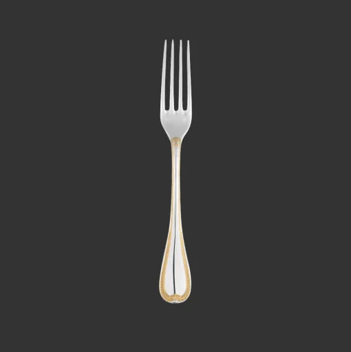 Partially Gilded Silver-plated Dinner Fork