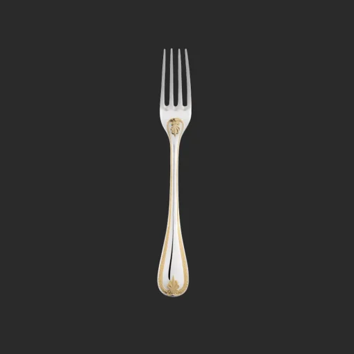 Partially Gilded Silver-plated Dinner Fork