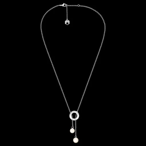 Pearl & Sterling Silver Lariat Necklace