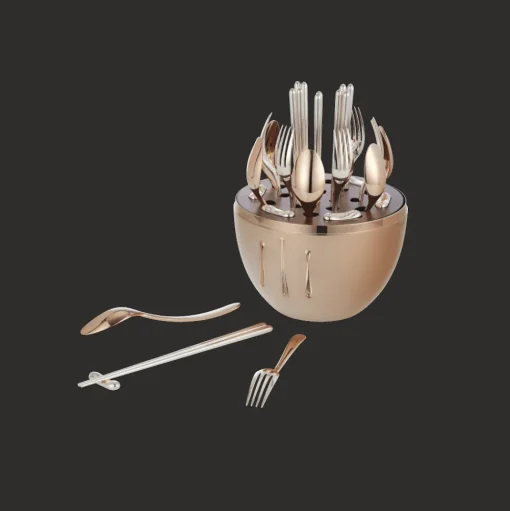 24-Piece Rose Gold Flatware Set for 6 people