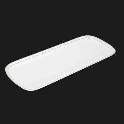 Platinum Finish Porcelain Cake Platter - 15 x 6 in