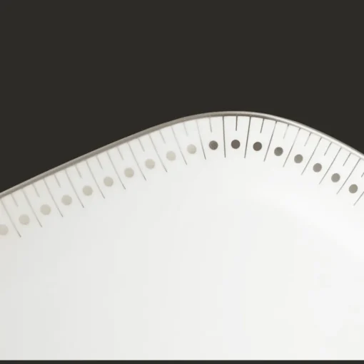 Platinum Finish Porcelain Cake Platter - 15 x 6 in