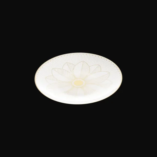 Porcelain Bread Plate Gold Finish