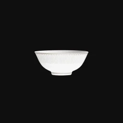 Porcelain Chinese Rice Bowl Platinum Finish