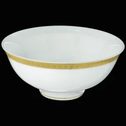 Porcelain Chinese Soup Bowl Gold finish
