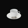 2 Porcelain Coffee Cup and Saucers Gold Finish
