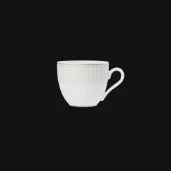 2 Porcelain Coffee Cup and Saucers Gold Finish