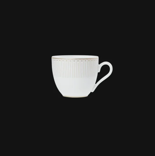 2 Porcelain Coffee Cup and Saucers Gold Finish