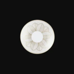 2 Porcelain Coffee Cup and Saucers Gold Finish