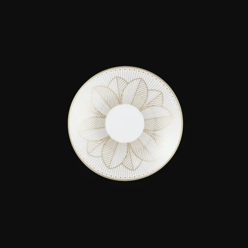 2 Porcelain Coffee Cup and Saucers Gold Finish