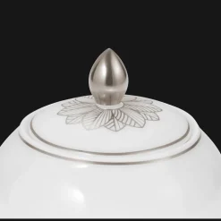 Porcelain Covered Sugar Bowl 30cl Platinum Finish