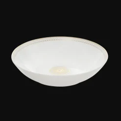 Porcelain Soup Cereal Bowl Gold Finish