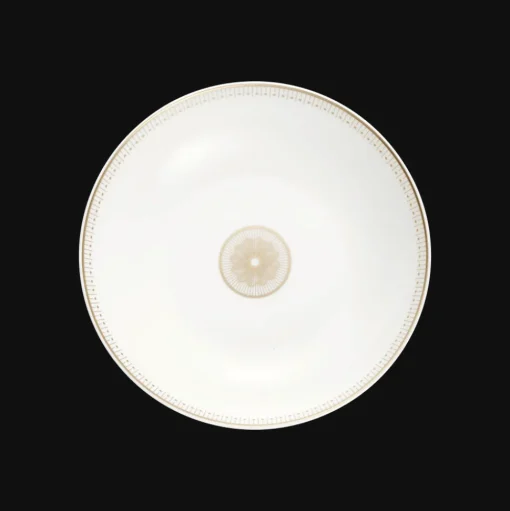 Porcelain Soup Cereal Bowl Gold Finish