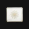 Rectangular Porcelain Tray Gold Finish - 22 x 20 cm