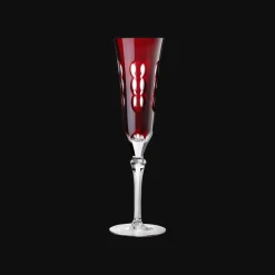 Red Crystal Champagne Flute