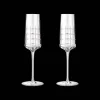 Set of 2 crystal champagne flutes