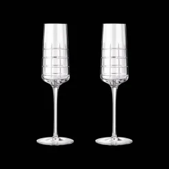 Set of 2 crystal champagne flutes