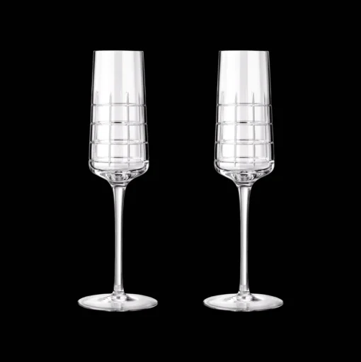 Set of 2 crystal champagne flutes