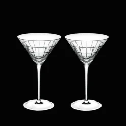 Set of 2 Crystal Martini Glasses