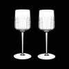 Set of 2 crystal red wine glasses