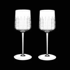 Set of 2 crystal red wine glasses