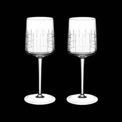 Set of 2 crystal water glasses