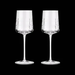 Set of 2 Crystal White Wine Glasses