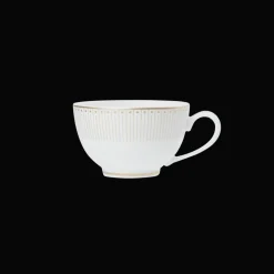 Set of 2 Porcelain Tea Cup and Saucers Gold Finish