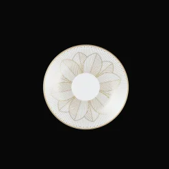 Set of 2 Porcelain Tea Cup and Saucers Gold Finish
