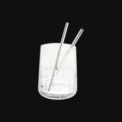 Set of 2 silver plated small straws