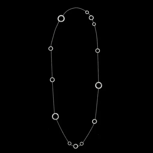 Silver Plated Multi-Ring Layering Necklace
