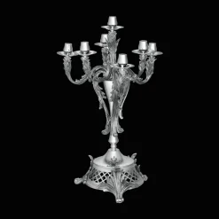Silver plated seven light candelabra